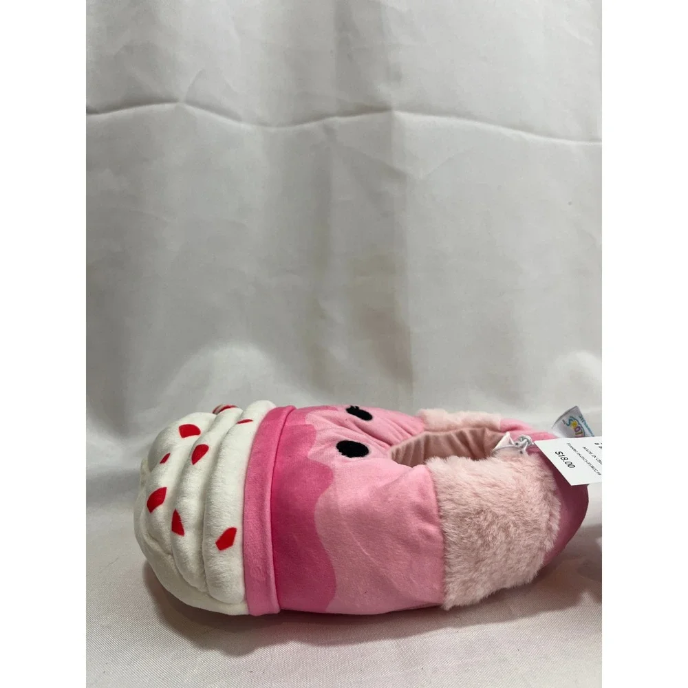 Squishmallows Squishwares Peppermint Hot Cocoa Pink Plush Slippers Kids Size 2/3
